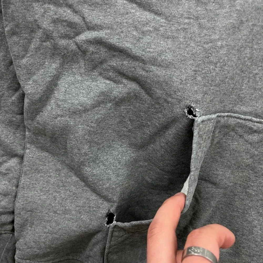 Jordan Flight Hoodie Mens XXL Gray Jumpman Patch Fleece Pullover Oversized
